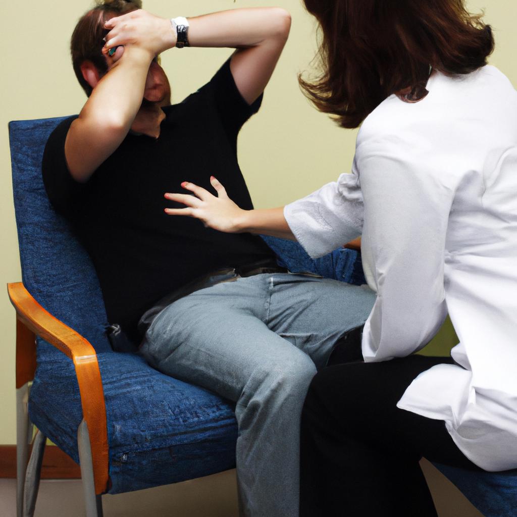 Person receiving therapy or counseling