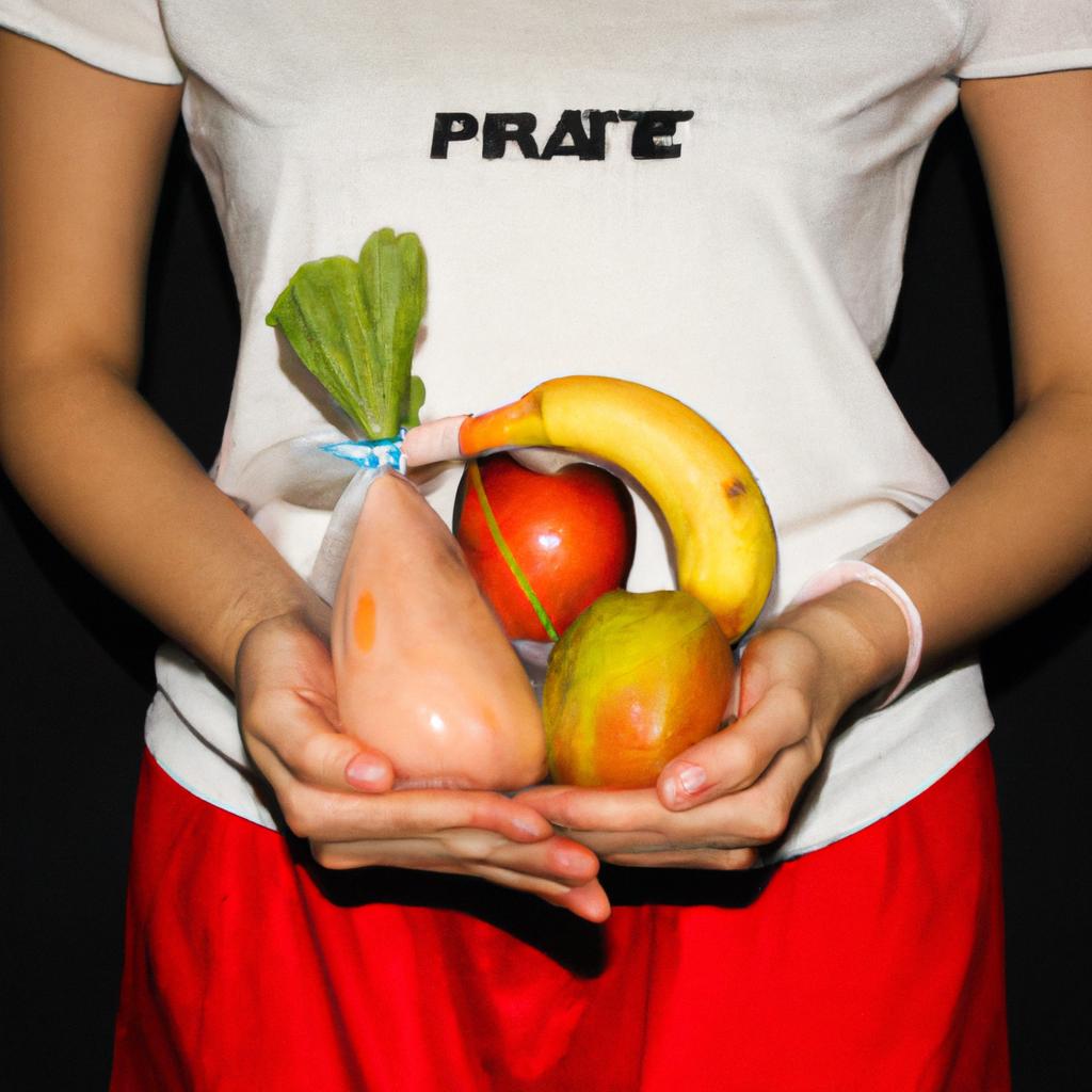 Person holding fruits and vegetables
